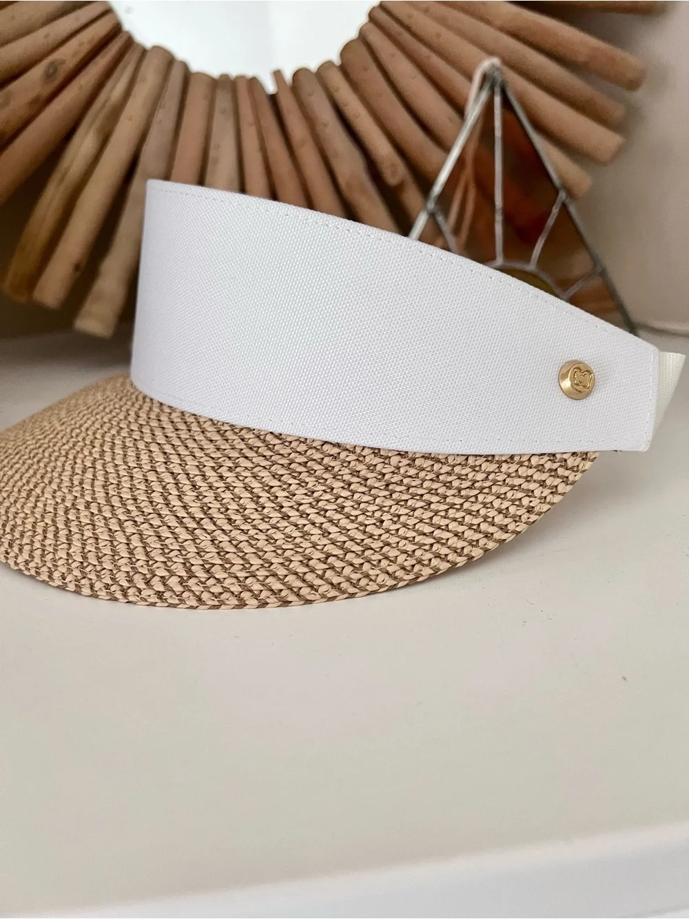 NWOT Eric Javits Champ II Straw Visor / Hat - Picture 11 of 11